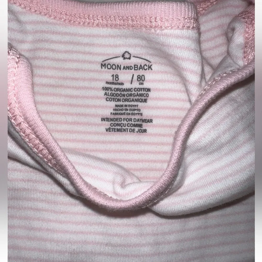 LN moon and back hannah andersson Dress pink undershirt snap one piece 18 Months